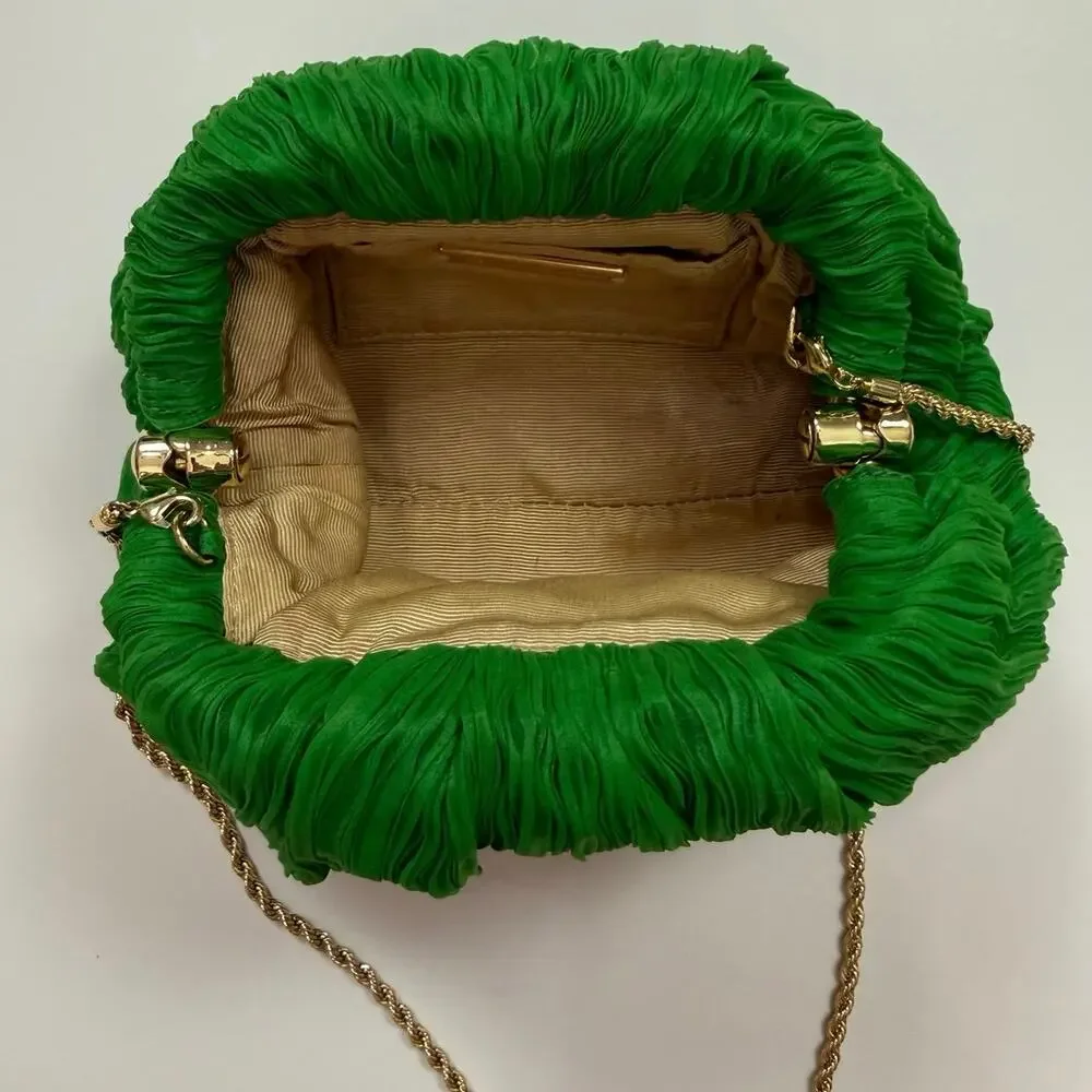 Loeffler Randall Bailey Pleated Clutch in Clover